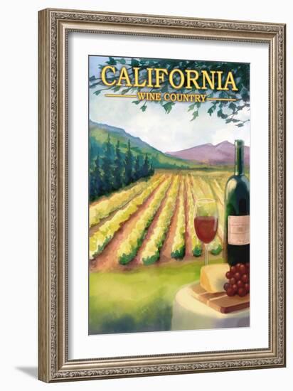 California Wine Country-Lantern Press-Framed Premium Giclee Print