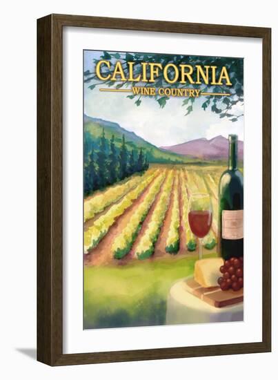 California Wine Country-Lantern Press-Framed Premium Giclee Print