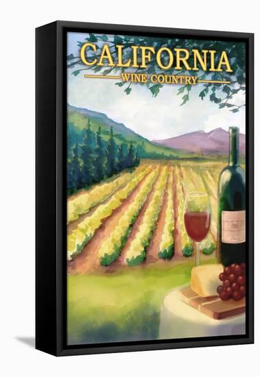 California Wine Country-Lantern Press-Framed Stretched Canvas