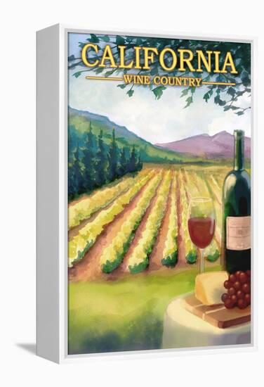 California Wine Country-Lantern Press-Framed Stretched Canvas