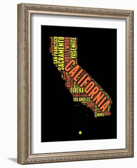 California Word Cloud 1-NaxArt-Framed Art Print