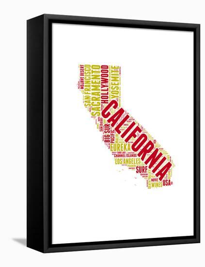 California Word Cloud Map-NaxArt-Framed Stretched Canvas