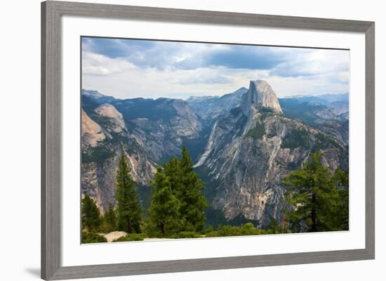 California, Yosemite National Park, Half Dome, North Dome and Mount Watkins-Bernard Friel-Framed Photographic Print