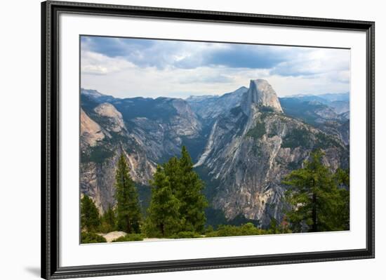 California, Yosemite National Park, Half Dome, North Dome and Mount Watkins-Bernard Friel-Framed Photographic Print