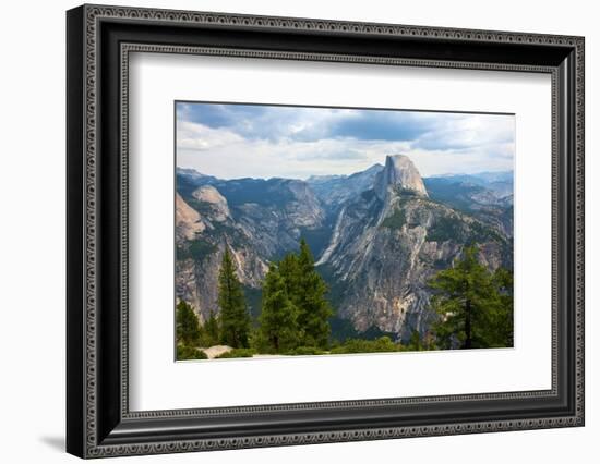 California, Yosemite National Park, Half Dome, North Dome and Mount Watkins-Bernard Friel-Framed Photographic Print