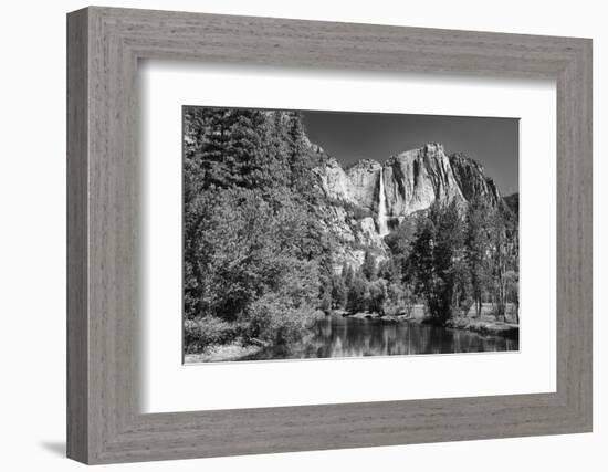 California, Yosemite NP. Yosemite Falls Reflects in the Merced River-Dennis Flaherty-Framed Photographic Print