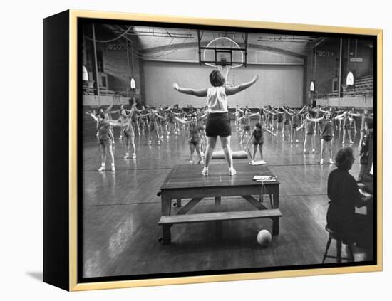 Calisthenics in the Davenport High School Gym-Yale Joel-Framed Premier Image Canvas