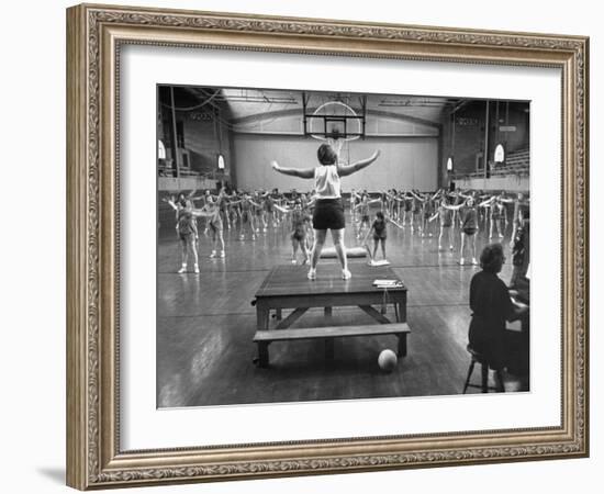 Calisthenics in the Davenport High School Gym-Yale Joel-Framed Photographic Print
