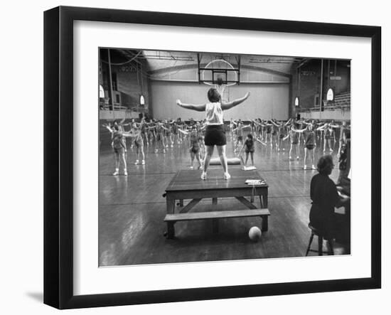 Calisthenics in the Davenport High School Gym-Yale Joel-Framed Photographic Print