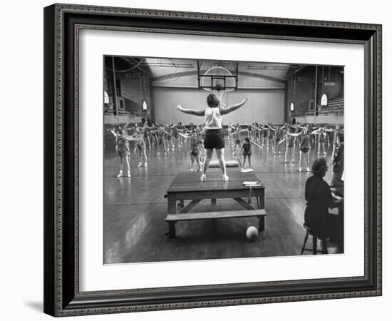 Calisthenics in the Davenport High School Gym-Yale Joel-Framed Photographic Print