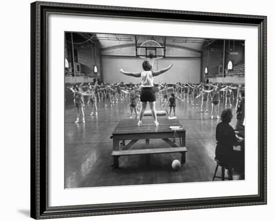 Calisthenics in the Davenport High School Gym-Yale Joel-Framed Photographic Print