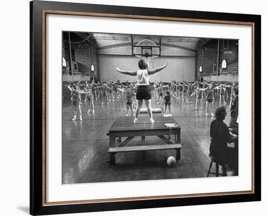 Calisthenics in the Davenport High School Gym-Yale Joel-Framed Photographic Print