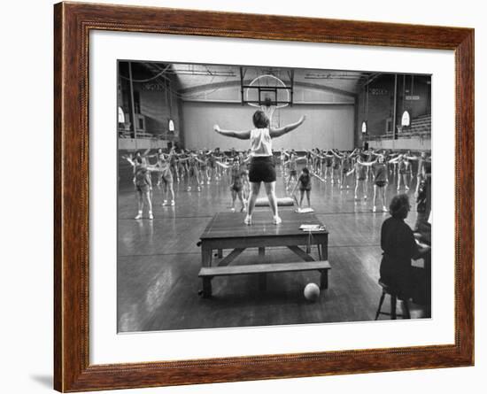 Calisthenics in the Davenport High School Gym-Yale Joel-Framed Photographic Print