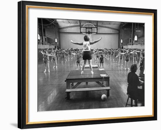 Calisthenics in the Davenport High School Gym-Yale Joel-Framed Photographic Print