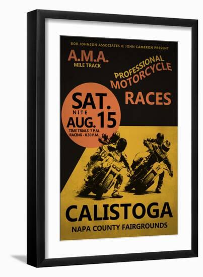 Calistoga Motorcycle Races-Mark Rogan-Framed Art Print