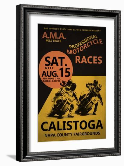 Calistoga Motorcycle Races-Mark Rogan-Framed Art Print