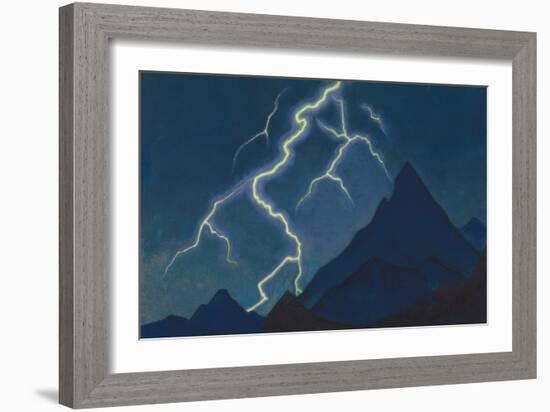 Call of the Heaven. Lightning, 1935-1936-Nicholas Roerich-Framed Giclee Print