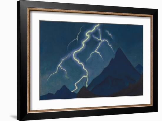 Call of the Heaven. Lightning, 1935-1936-Nicholas Roerich-Framed Giclee Print