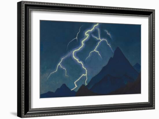 Call of the Heaven. Lightning, 1935-1936-Nicholas Roerich-Framed Giclee Print