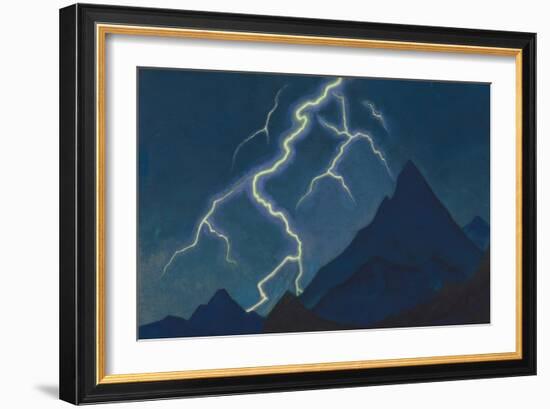 Call of the Heaven. Lightning, 1935-1936-Nicholas Roerich-Framed Giclee Print