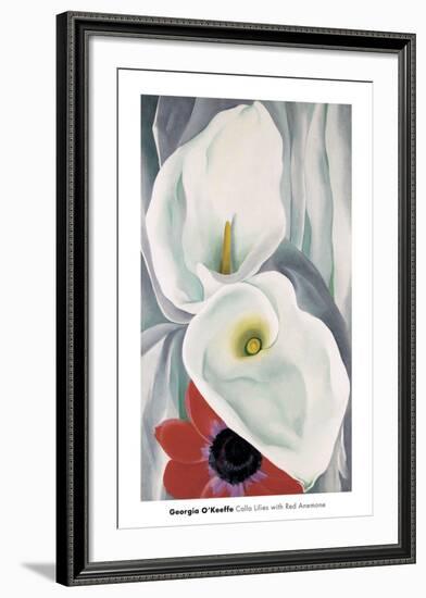 Calla Lilies with Red Anemone, 1928-Georgia O'Keeffe-Framed Art Print