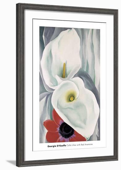 Calla Lilies with Red Anemone, 1928-Georgia O'Keeffe-Framed Art Print