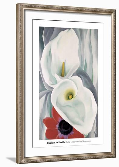 Calla Lilies with Red Anemone, 1928-Georgia O'Keeffe-Framed Art Print