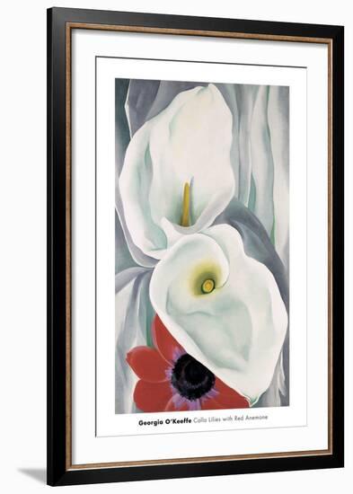 Calla Lilies with Red Anemone, 1928-Georgia O'Keeffe-Framed Art Print