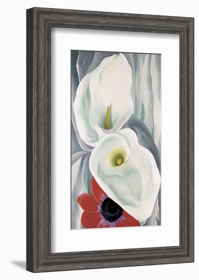 Calla Lilies with Red Anemone, 1928-Georgia O'Keeffe-Framed Art Print