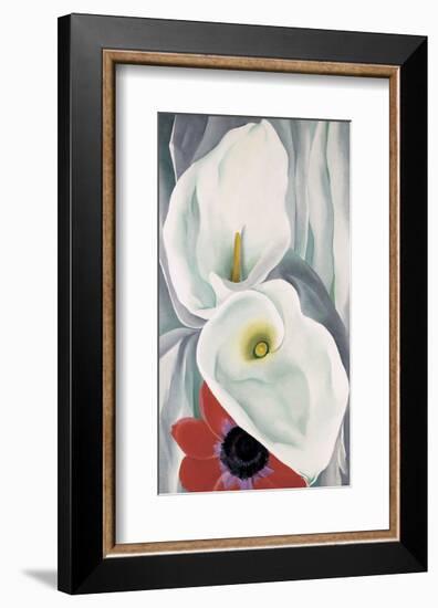 Calla Lilies with Red Anemone, 1928-Georgia O'Keeffe-Framed Art Print