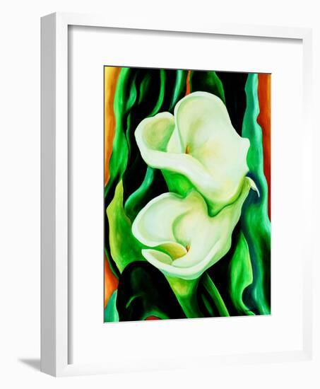 Calla lilies-Hyunah Kim-Framed Premium Giclee Print