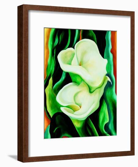 Calla lilies-Hyunah Kim-Framed Premium Giclee Print