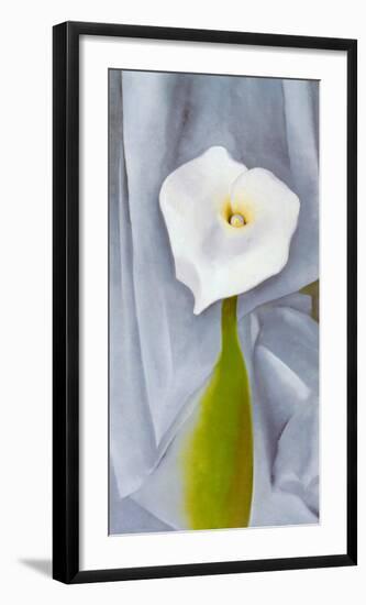 Calla Lilly On Grey-Georgia O'Keeffe-Framed Art Print