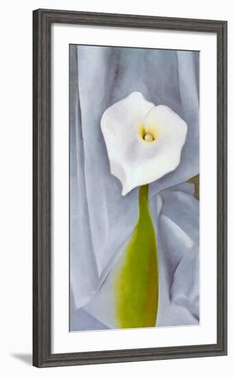 Calla Lilly On Grey-Georgia O'Keeffe-Framed Art Print