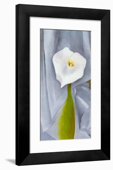 Calla Lilly On Grey-Georgia O'Keeffe-Framed Art Print