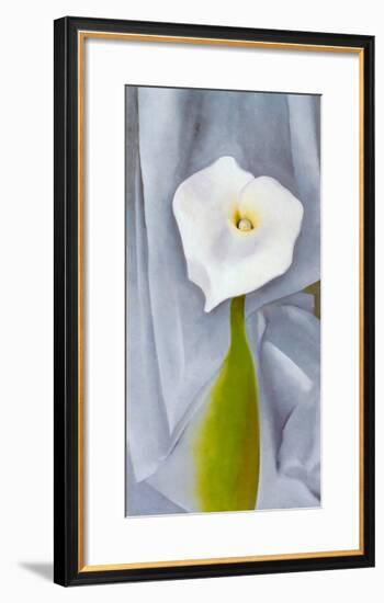 Calla Lilly On Grey-Georgia O'Keeffe-Framed Art Print