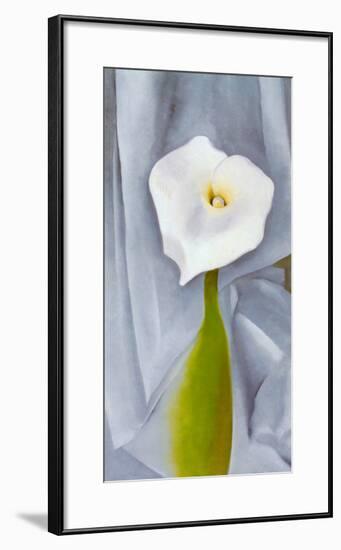 Calla Lilly On Grey-Georgia O'Keeffe-Framed Art Print