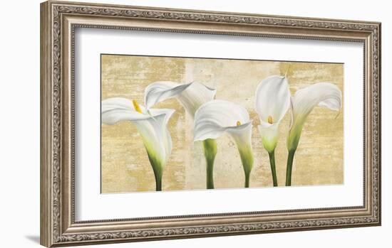 Callas on Gold (neutral variation)-Jenny Thomlinson-Framed Art Print