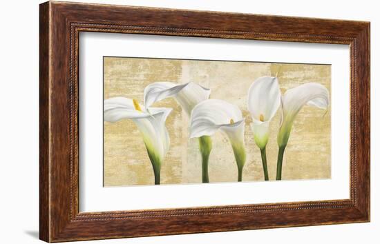 Callas on Gold (neutral variation)-Jenny Thomlinson-Framed Art Print