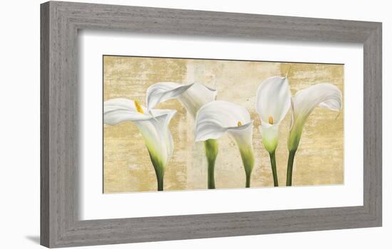 Callas on Gold (neutral variation)-Jenny Thomlinson-Framed Art Print