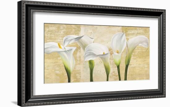 Callas on Gold (neutral variation)-Jenny Thomlinson-Framed Art Print