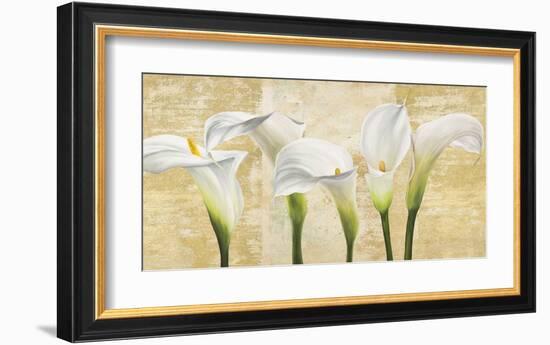 Callas on Gold (neutral variation)-Jenny Thomlinson-Framed Art Print