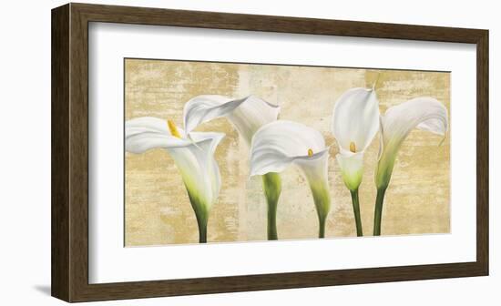 Callas on Gold (neutral variation)-Jenny Thomlinson-Framed Art Print