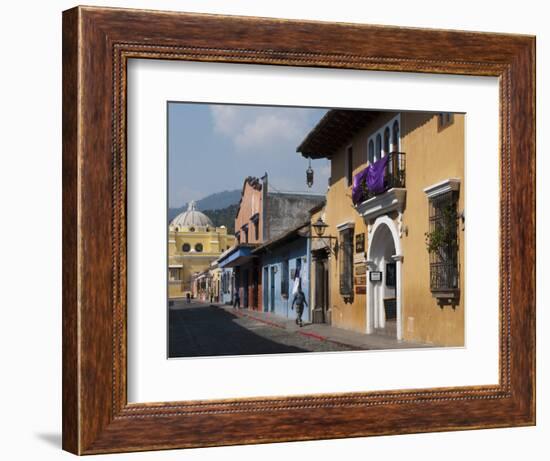 Calle De Santa Catalina and on Background La Merced Church, Antigua, Guatemala-Sergio Pitamitz-Framed Photographic Print