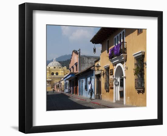 Calle De Santa Catalina and on Background La Merced Church, Antigua, Guatemala-Sergio Pitamitz-Framed Photographic Print