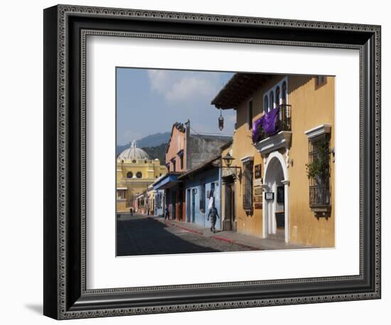 Calle De Santa Catalina and on Background La Merced Church, Antigua, Guatemala-Sergio Pitamitz-Framed Photographic Print