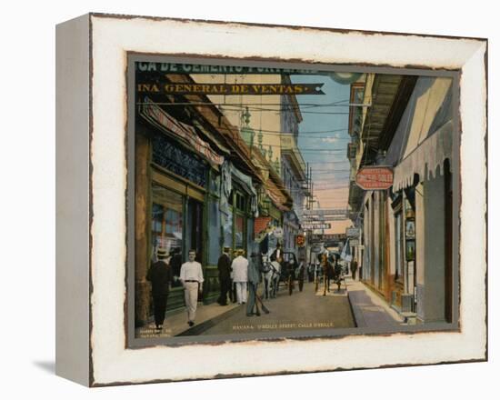 Calle O'Reilly, Havana, Cuba, c1920-Unknown-Framed Premier Image Canvas