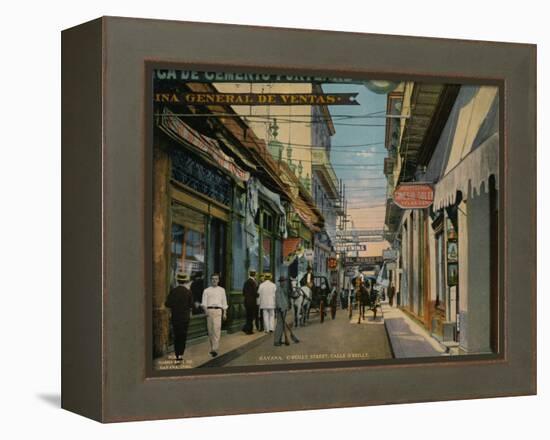 Calle O'Reilly, Havana, Cuba, c1920-Unknown-Framed Premier Image Canvas