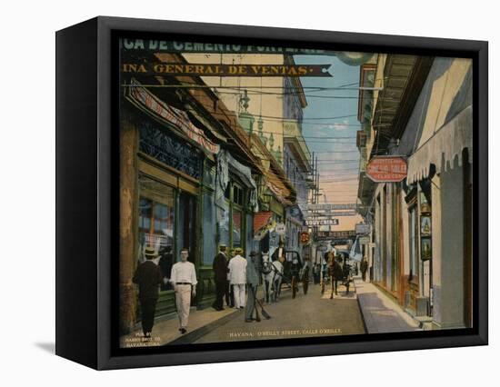 Calle O'Reilly, Havana, Cuba, c1920-Unknown-Framed Premier Image Canvas