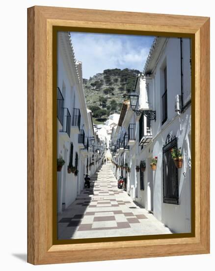 Calle San Sebastian, a Narrow Street in Mountain Village, Mijas, Malaga, Andalucia, Spain-Pearl Bucknall-Framed Premier Image Canvas